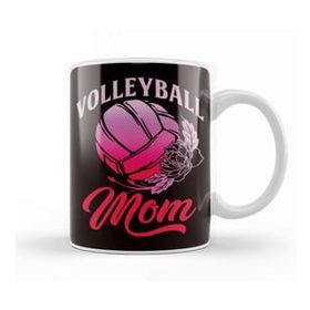 Baskı Dükkanı Volleyball Mom Mother Beach Volleyball Player Son Daughter Beyaz Porselen Kupa Bardak