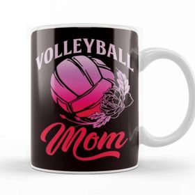 Baskı Dükkanı Volleyball Mom Mother Beach Volleyball Player Son Daughter Beyaz Porselen Kupa Bardak
