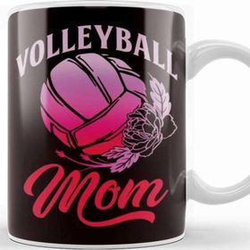 Baskı Dükkanı Volleyball Mom Mother Beach Volleyball Player Son Daughter Beyaz Porselen Kupa Bardak