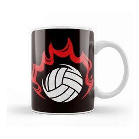 Baskı Dükkanı Volleyball Player Ball Sports Team Coach Beach Volleyball Beyaz Porselen Kupa Bardak