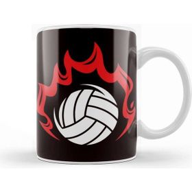 Baskı Dükkanı Volleyball Player Ball Sports Team Coach Beach Volleyball Beyaz Porselen Kupa Bardak