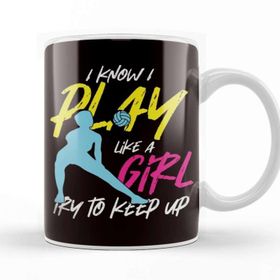 Baskı Dükkanı Volleyball Player Girl Coach Team Ball Sports Training Game Beyaz Porselen Kupa Bardak