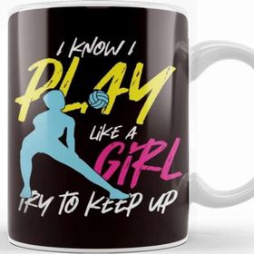 Baskı Dükkanı Volleyball Player Girl Coach Team Ball Sports Training Game Beyaz Porselen Kupa Bardak