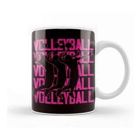 Baskı Dükkanı Volleyball Players Girl Ball Sports Team Beach Volleyball Porselen Beyaz Kupa Bardak