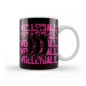 Baskı Dükkanı Volleyball Players Girl Ball Sports Team Beach Volleyball Porselen Beyaz Kupa Bardak