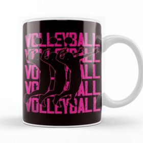 Baskı Dükkanı Volleyball Players Girl Ball Sports Team Beach Volleyball Porselen Beyaz Kupa Bardak