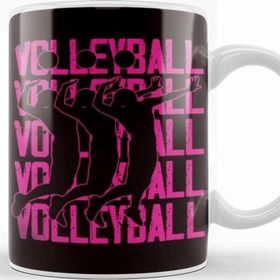 Baskı Dükkanı Volleyball Players Girl Ball Sports Team Beach Volleyball Porselen Beyaz Kupa Bardak