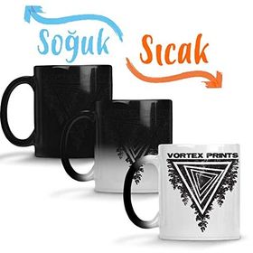 Baskı Dükkanı Vortex Prints Logo Sihirli Porselen Kupa