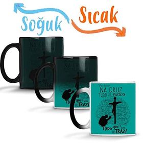 Baskı Dükkanı Vou Deixar Na Cruz Sihirli Porselen Kupa