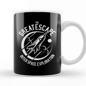 Baskı Dükkanı Vthe Great Escape Space Exploration Beyaz Porselen Kupa Bardak