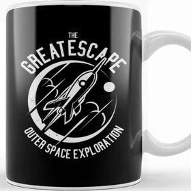 Baskı Dükkanı Vthe Great Escape Space Exploration Beyaz Porselen Kupa Bardak