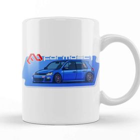 Baskı Dükkanı Vw Golf R Mk6 Graphic Beyaz Porselen Kupa Bardak
