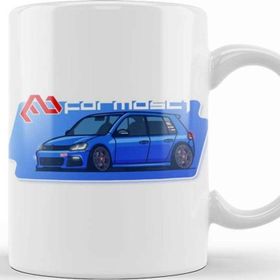 Baskı Dükkanı Vw Golf R Mk6 Graphic Beyaz Porselen Kupa Bardak