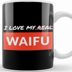 Baskı Dükkanı Waifuı Love My Real Waifu Beyaz Porselen Kupa Bardak
