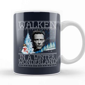 Baskı Dükkanı Walken In A Winter Wonderland Christmas Knit Beyaz Porselen Kupa Bardak