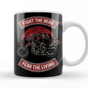 Baskı Dükkanı Walking Dead Daryl Dixon Fight The Dead Fear The Living Beyaz Porselen Kupa Bardak