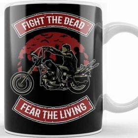 Baskı Dükkanı Walking Dead Daryl Dixon Fight The Dead Fear The Living Beyaz Porselen Kupa Bardak