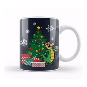 Baskı Dükkanı Wally Gator Around The Christmas Tree Beyaz Porselen Kupa Bardak