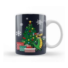 Baskı Dükkanı Wally Gator Around The Christmas Tree Beyaz Porselen Kupa Bardak
