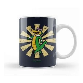Baskı Dükkanı Wally Gator Retro Japanese Beyaz Porselen Kupa Bardak