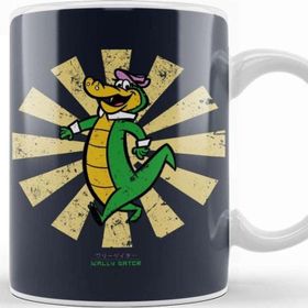 Baskı Dükkanı Wally Gator Retro Japanese Beyaz Porselen Kupa Bardak