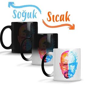 Baskı Dükkanı Walter White and Heisenberg Sihirli Porselen Kupa