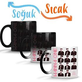 Baskı Dükkanı Wanna One Energetic Pink Version Sihirli Porselen Kupa