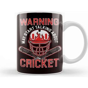 Baskı Dükkanı Warning Cricket Player Cricketer Bat Ball Game Pitch Beyaz Porselen Kupa Bardak