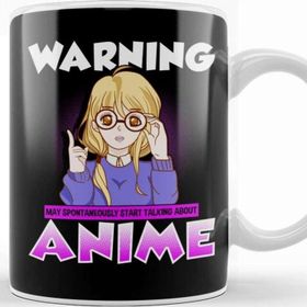Baskı Dükkanı Warning May Spontaneously Start Talking Anime Beyaz Porselen Kupa Bardak