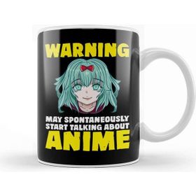 Baskı Dükkanı Warning May Start Talking About Anime Beyaz Porselen Kupa Bardak