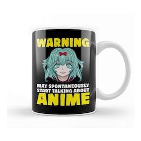 Baskı Dükkanı Warning May Start Talking About Anime Beyaz Porselen Kupa Bardak