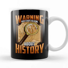 Baskı Dükkanı Warning May Start Talking About History Historian Beyaz Porselen Kupa Bardak