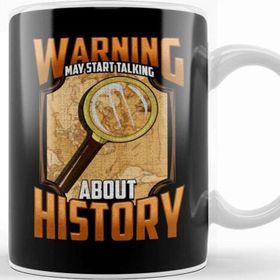 Baskı Dükkanı Warning May Start Talking About History Historian Beyaz Porselen Kupa Bardak