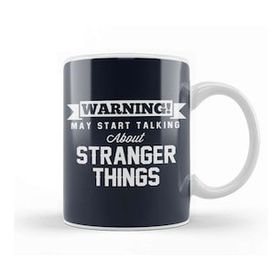 Baskı Dükkanı Warning May Start Talking About Stranger Things Beyaz Porselen Kupa Bardak