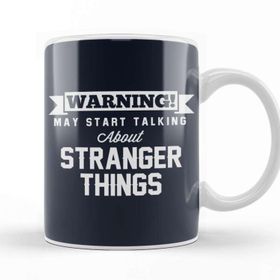 Baskı Dükkanı Warning May Start Talking About Stranger Things Beyaz Porselen Kupa Bardak