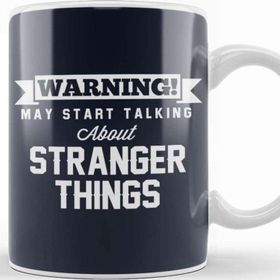Baskı Dükkanı Warning May Start Talking About Stranger Things Beyaz Porselen Kupa Bardak