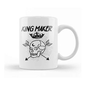 Baskı Dükkanı Warrior Skull Crown King Maker Historical Fantasy Beyaz Porselen Kupa Bardak