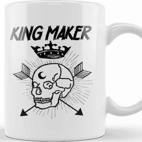 Baskı Dükkanı Warrior Skull Crown King Maker Historical Fantasy Beyaz Porselen Kupa Bardak