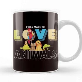 Baskı Dükkanı Was Made Love Animals Pet Dog Cat Animal Care Rescue Welfare Beyaz Porselen Kupa Bardak