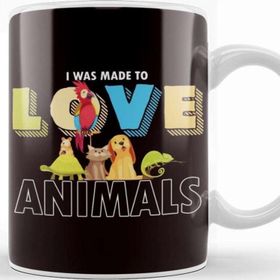Baskı Dükkanı Was Made Love Animals Pet Dog Cat Animal Care Rescue Welfare Beyaz Porselen Kupa Bardak