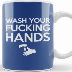 Baskı Dükkanı Wash Your Fking Hands Beyaz Porselen Kupa Bardak