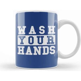 Baskı Dükkanı Wash Your Hands Beyaz Porselen Kupa Bardak