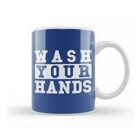 Baskı Dükkanı Wash Your Hands Beyaz Porselen Kupa Bardak