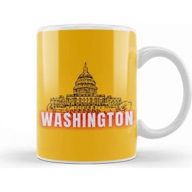 Baskı Dükkanı Washington Art Beyaz Porselen Kupa Bardak