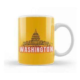 Baskı Dükkanı Washington Art Beyaz Porselen Kupa Bardak