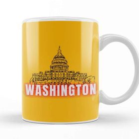 Baskı Dükkanı Washington Art Beyaz Porselen Kupa Bardak