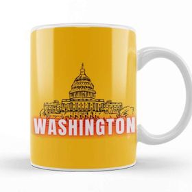 Baskı Dükkanı Washington Art Beyaz Porselen Kupa Bardak