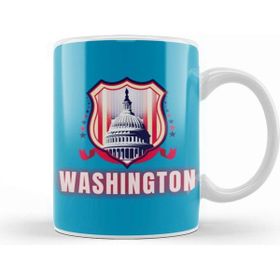 Baskı Dükkanı Washington Vintage Beyaz Porselen Kupa Bardak