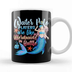 Baskı Dükkanı Water Polo Players Are Like Mermaids In Battle Beyaz Porselen Kupa Bardak