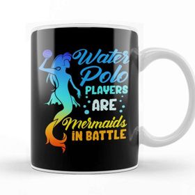 Baskı Dükkanı Water Polo Players Are Mermaids In Battle Beyaz Porselen Kupa Bardak